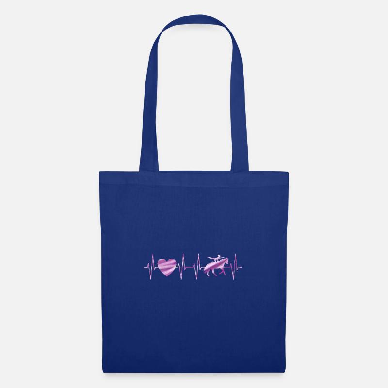 Voltigierer auf Pferd Herz - Geschenk Voltigieren - Stoffbeutel - Royalblau