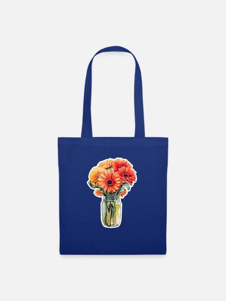 Gerbera Daisies - Stoffbeutel - Royalblau