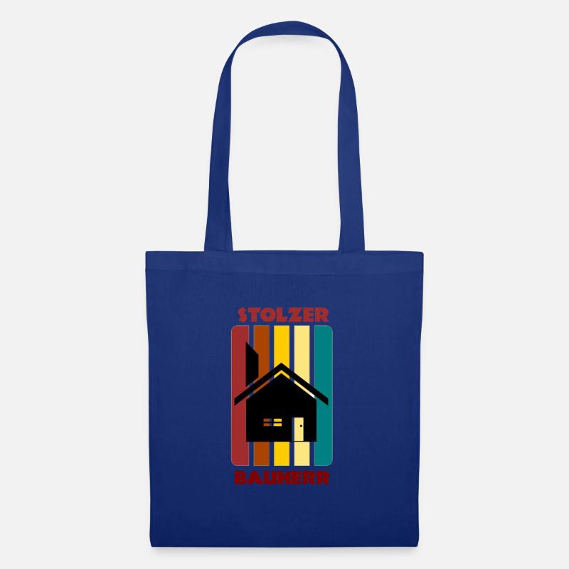 Stolzer Bauherr / Hausbau / Geschenk - Stoffbeutel - Royalblau