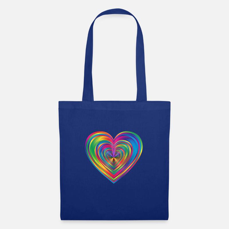 Rainbow Heart - Stoffbeutel - Royalblau