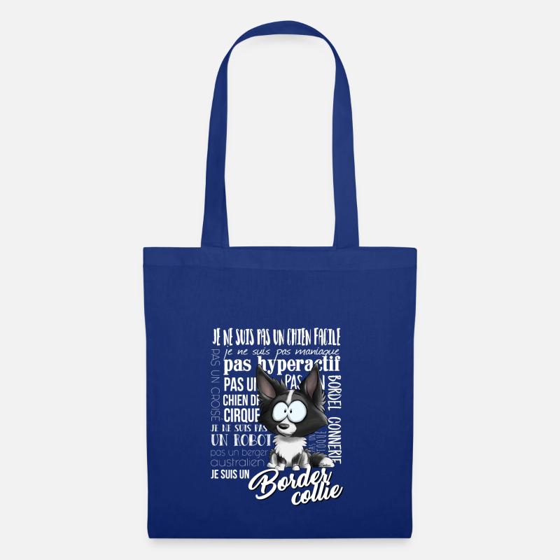 Ich bin Border-Collie - Schwarz FR - Stoffbeutel - Royalblau