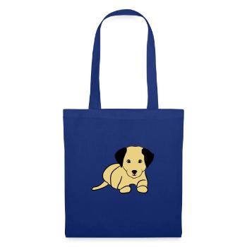 Chien mignon, toutou - Sac en tissu - bleu royal - Devant
