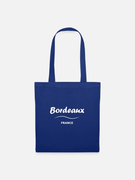 Bordeaux, weiß - Stoffbeutel - Royalblau