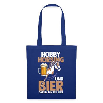 Bier Pferd Hobby Horsing - Stoffbeutel - Royalblau - Vorne