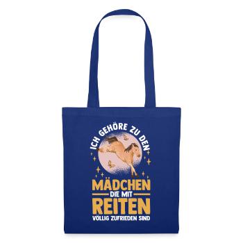 Reiten Pferdeliebhaber Reiterhof Pferde - Stoffbeutel - Royalblau - Vorne