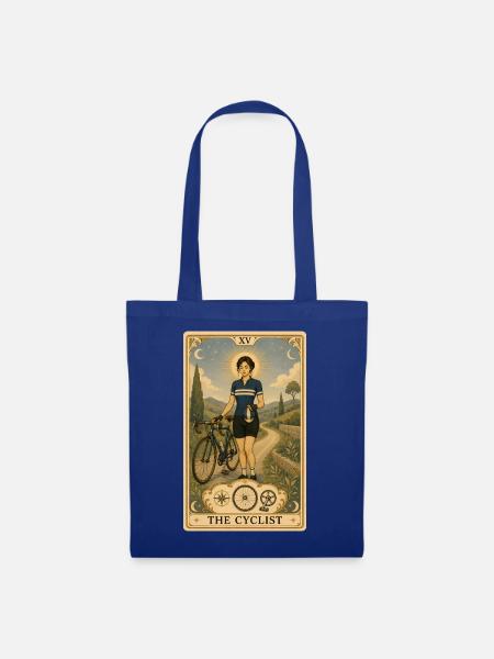 Radfahrerin | Rennrad & Tour Tarot - Stoffbeutel - Royalblau