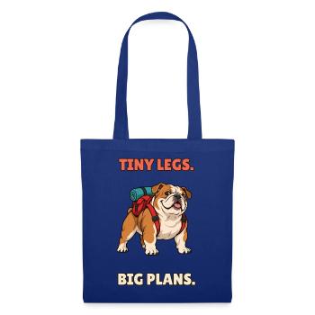 Tiny Legs Big Plans – Wandern Bulldogge - Stoffbeutel - Royalblau - Vorne