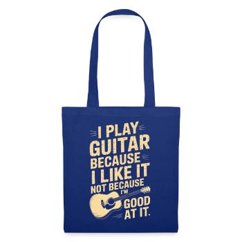 Ich spiele Gitarre, weil ich es mag, lustige Musik - Stoffbeutel - Royalblau - Vorne