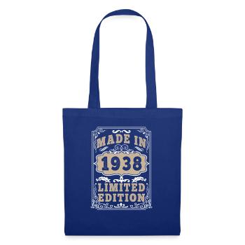 Original 1938 Vintage Vintage Retro Birthday - Sac en tissu - bleu royal - Devant