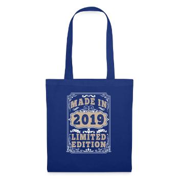 Original 2019 Vintage Vintage Retro Birthday - Sac en tissu - bleu royal - Devant