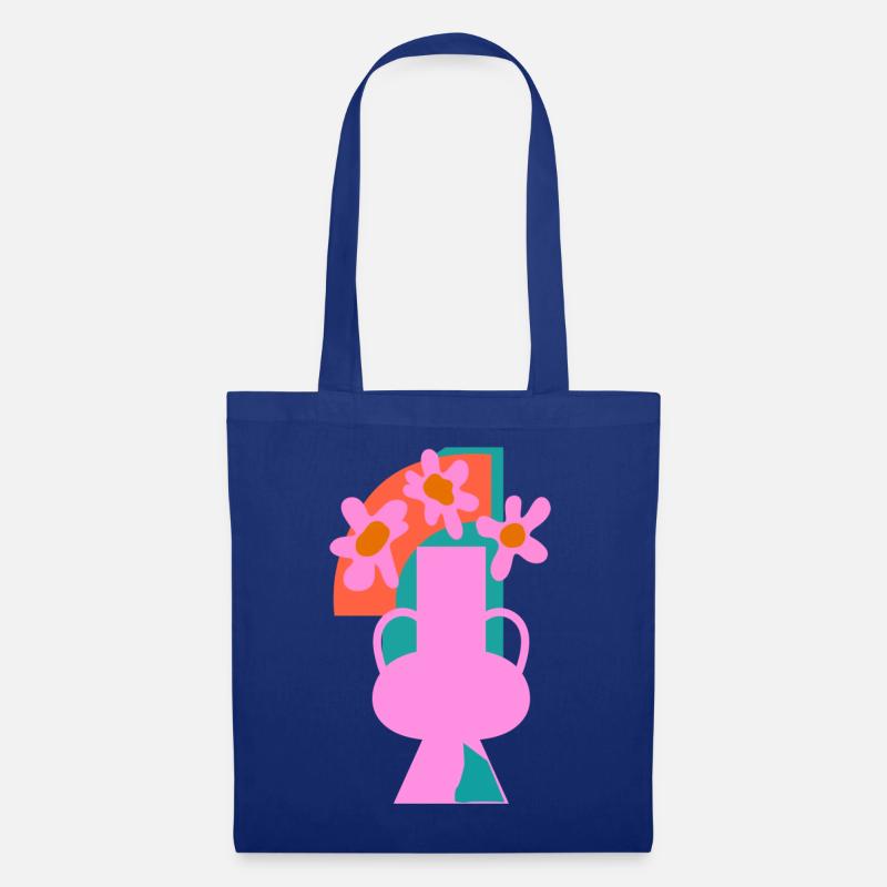 Collage af potteblomster - Mulepose - kongeblå