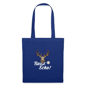 Basst Scho | Trachten Hirsch - Stoffbeutel - Royalblau - Vorne