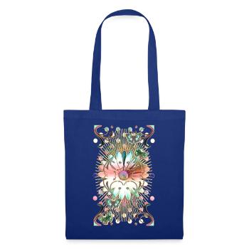 Ornements de fleurs de papillons - Sac en tissu - bleu royal - Devant