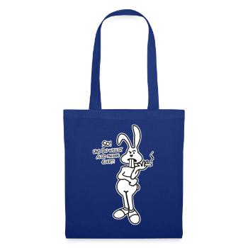 Osterhase Spruch - Stoffbeutel - Royalblau - Vorne