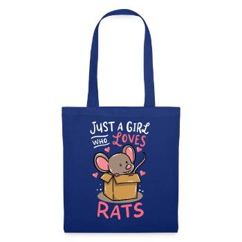 Nur ein Mädchen, das Ratten liebt - Stoffbeutel - Royalblau - Vorne