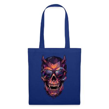 Poly Art Halloween Vampir - Stoffbeutel - Royalblau - Vorne