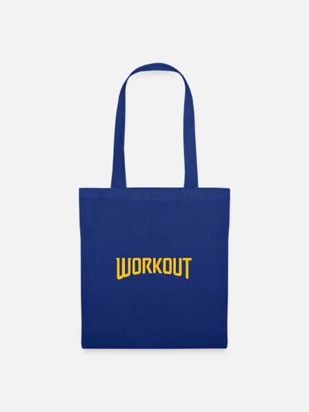 Retro Yellow Blocks Workout - Stoffbeutel - Royalblau