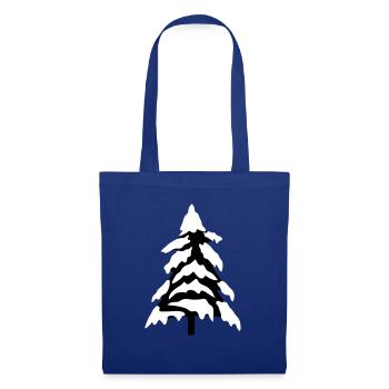 kalt schnee weihnachtsbaum tannenbaum tanne sterne - Stoffbeutel - Royalblau - Vorne