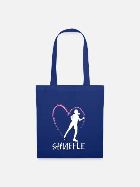 Liebe Shuffle Tanz - rosa Herz mit Tänzerin - Stoffbeutel - Royalblau