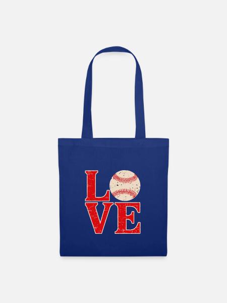 Ich liebe Baseball - Stoffbeutel - Royalblau