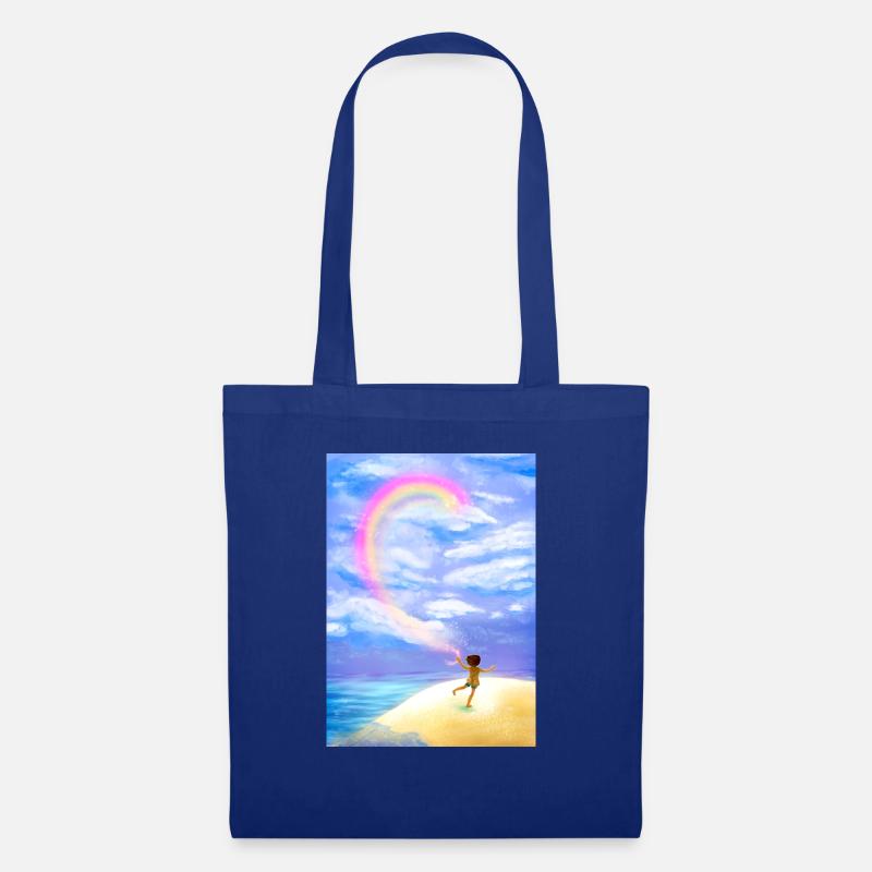 Regenbogenkind - Stoffbeutel - Royalblau