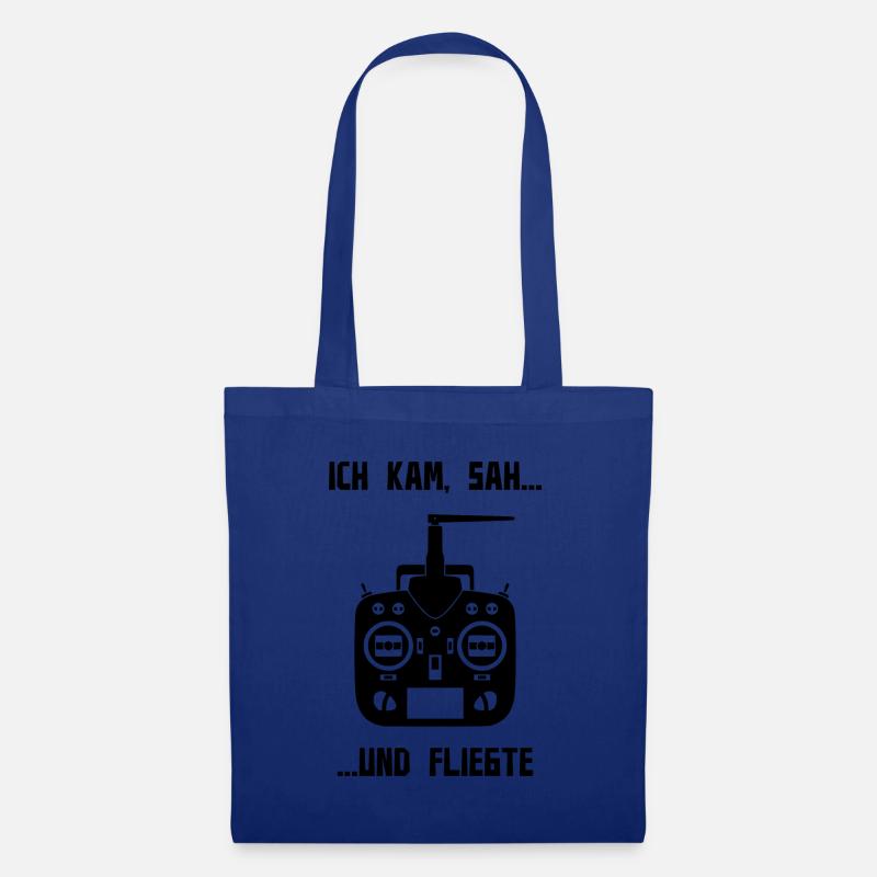 Ich kam sah und fliegte RC Pilot Hobby Geschenk - Stoffbeutel - Royalblau