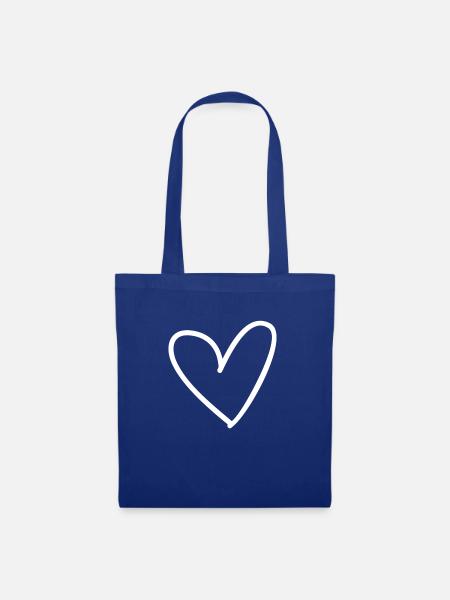 herz Love Liebe - Stoffbeutel - Royalblau
