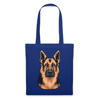 GERMAN SHEPHERD ART PETS PUPPY DOG ANIMALS DRAWING - Tote Bag - royal blue - Front