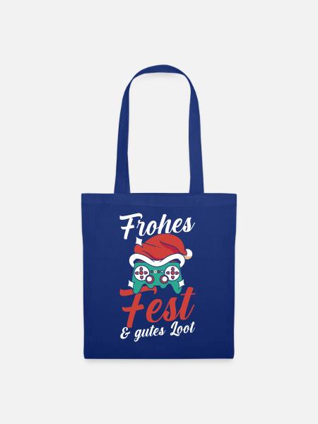 Weihnachtsmann Gamer Zocker Weihnachtszeit Weihna - Stoffbeutel - Royalblau
