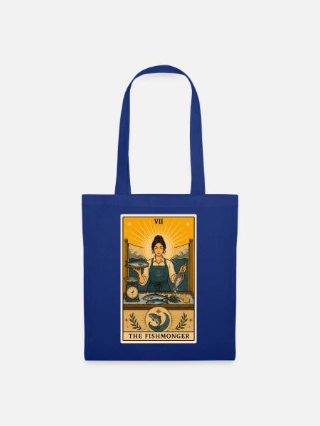 Fischhändlerin | Fischmarkt Tarot - Stoffbeutel - Royalblau