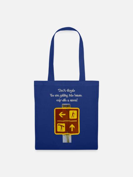 Witziges Warnschild für Kanuten und Wanderer - Stoffbeutel - Royalblau