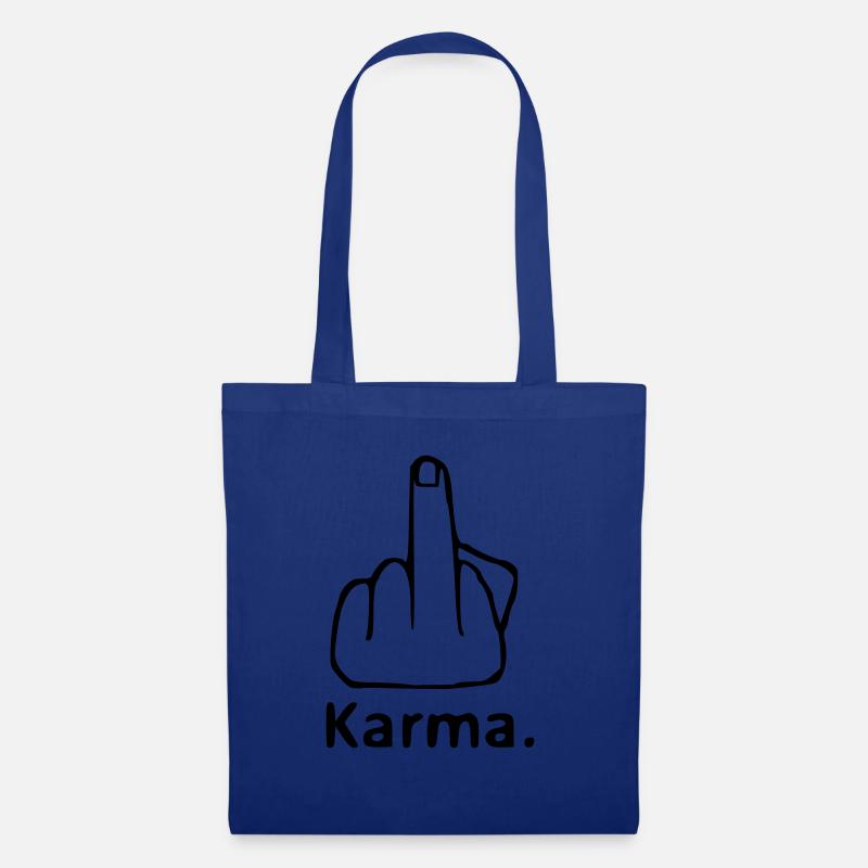 Stinkefinger , Karma - Stoffbeutel - Royalblau