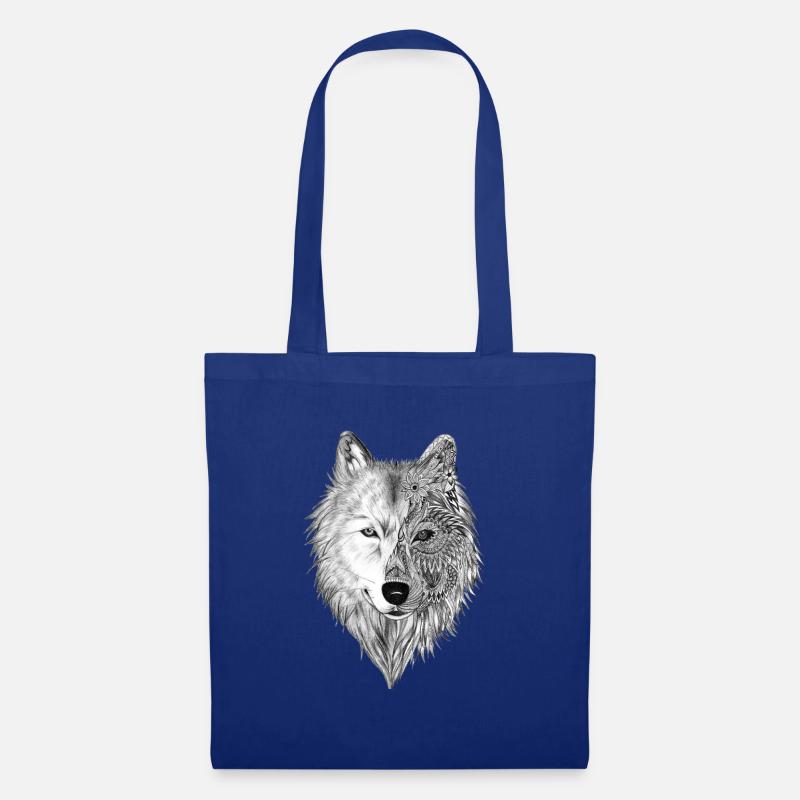 Wolf - Stoffbeutel - Royalblau