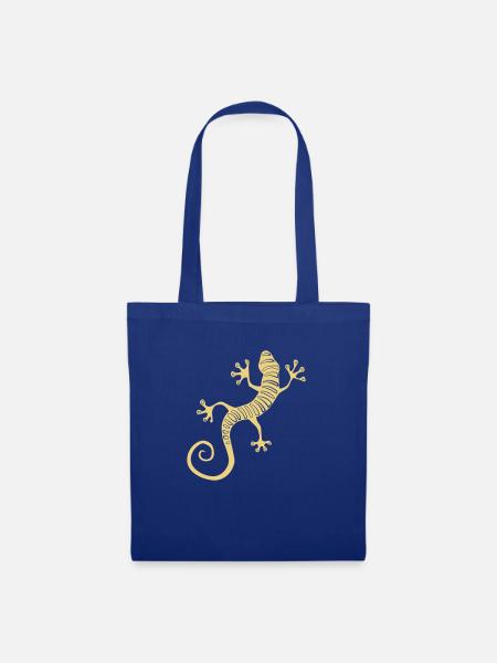 Coole Salamandereidechse oder Gecko - Stoffbeutel - Royalblau