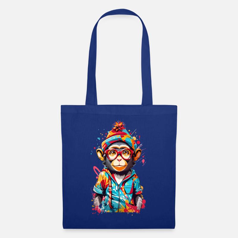 Singe cool - Sac en tissu - bleu royal
