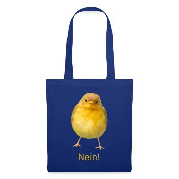 Frecher kleiner Vogel mit Spruch NEIN ! - Stoffbeutel - Royalblau - Vorne