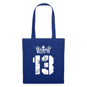 13 Zahl Krone - Stoffbeutel - Royalblau - Vorne