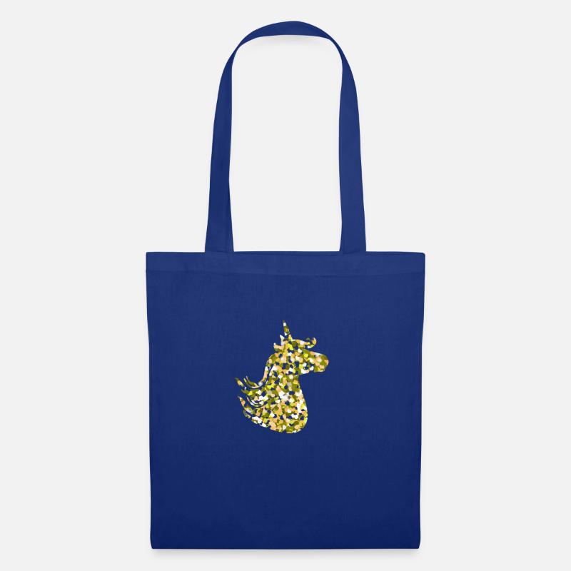 Gold Glitzer Einhorn - Stoffbeutel - Royalblau