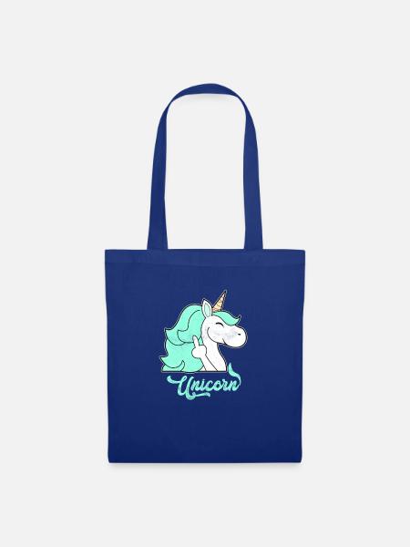 Niedlich Einhorn Mittelfinger - Stoffbeutel - Royalblau