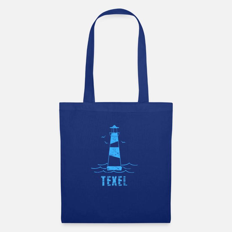 Texel Leuchtturm Möwen Nordsee - Stoffbeutel - Royalblau