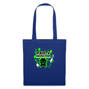 Monstre de fête vert foncé - Sac en tissu - bleu royal - Devant