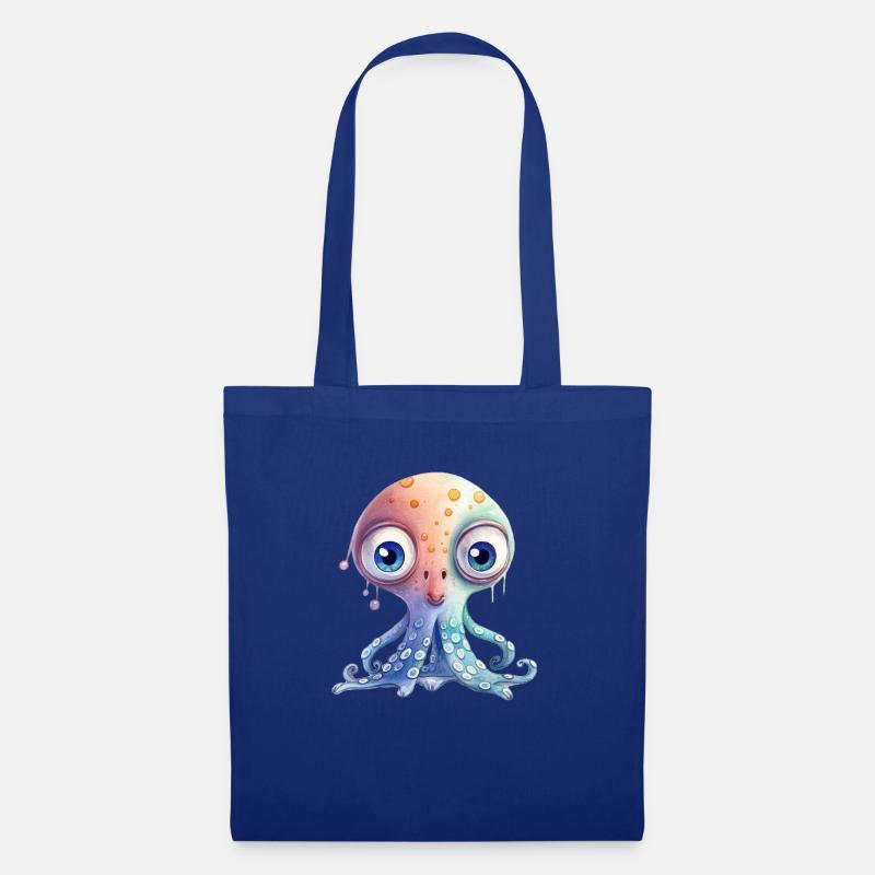 Oktopus Illustration Kinder - Stoffbeutel - Royalblau