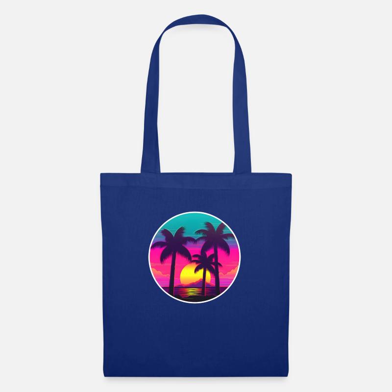 Vintage Palm Retro 80er Synthwave Graphic - Stoffbeutel - Royalblau