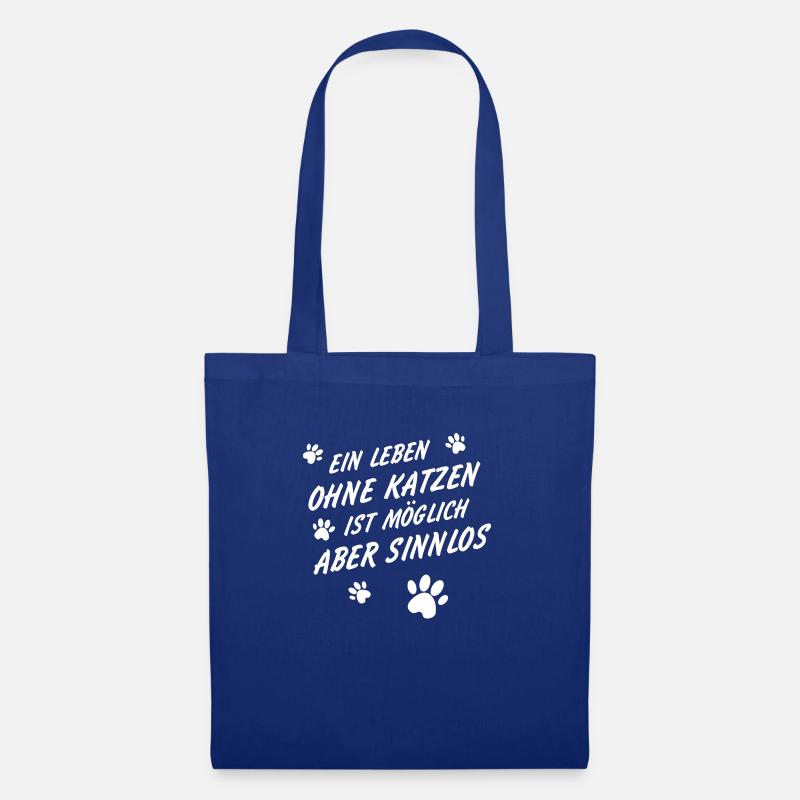 Leben ohne Katzen - Stoffbeutel - Royalblau