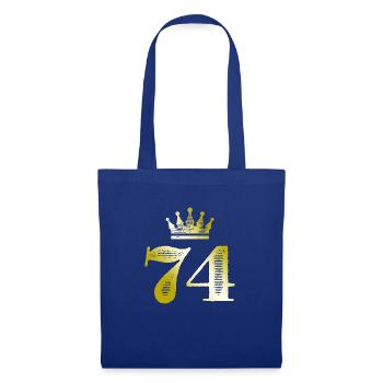 74 Chiffre Couronne Or - Sac en tissu - bleu royal - Devant