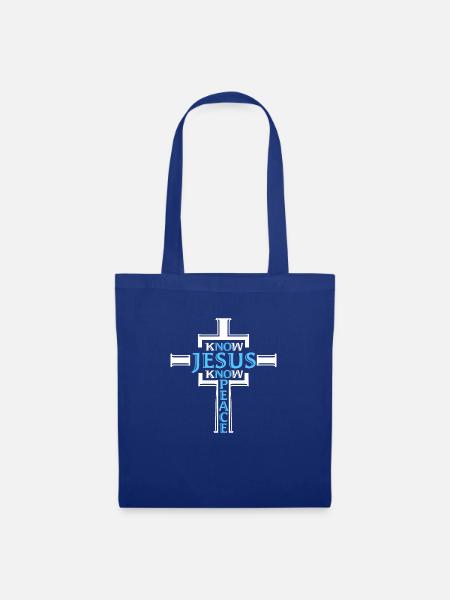 Erkenne Jesus, kenne den Frieden, keinen Hass, die christliche Bibel Liebe - Stoffbeutel - Royalblau
