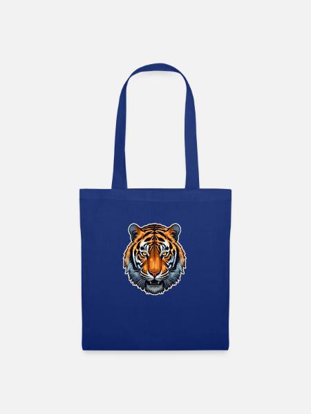 Tigerkopf - Stoffbeutel - Royalblau