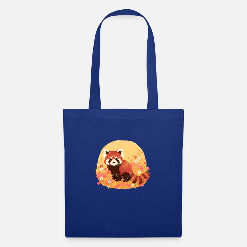 Knallbunte Rote Panda-Illustration - Stoffbeutel - Royalblau