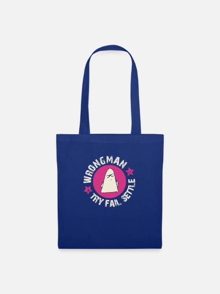 wrongman try - fail - settle - Stoffbeutel - Royalblau