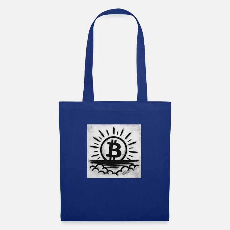 Sun goes up with Bitcoin - Stoffbeutel - Royalblau